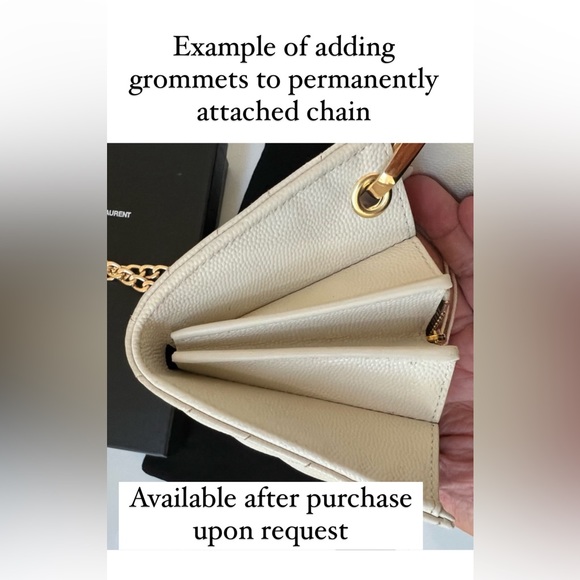 Authentic YSL Cassandre all black envelope flap wallet on chain - Picture 11 of 11